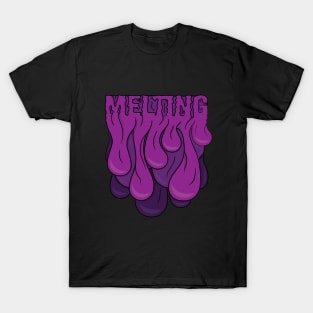 Psychedelic Typography Design Melting Purple T-Shirt